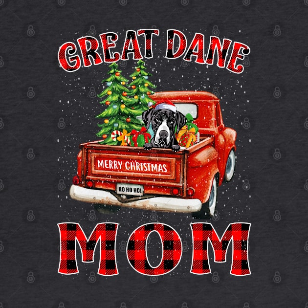 Christmas Great Dane Mom Santa Hat Truck Tree Plaid Dog Mom Christmas by intelus